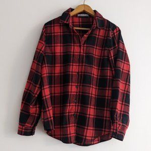 Arianna by Howard's Red and Black Plaid Shirt Size XL